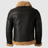 B3 RAF Black Leather Pilot Aviator Jacket Back